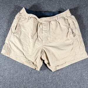 Birddogs Mens Khaki Tan Athletic Gym Shorts with Liner Size Large Short 5 Inseam